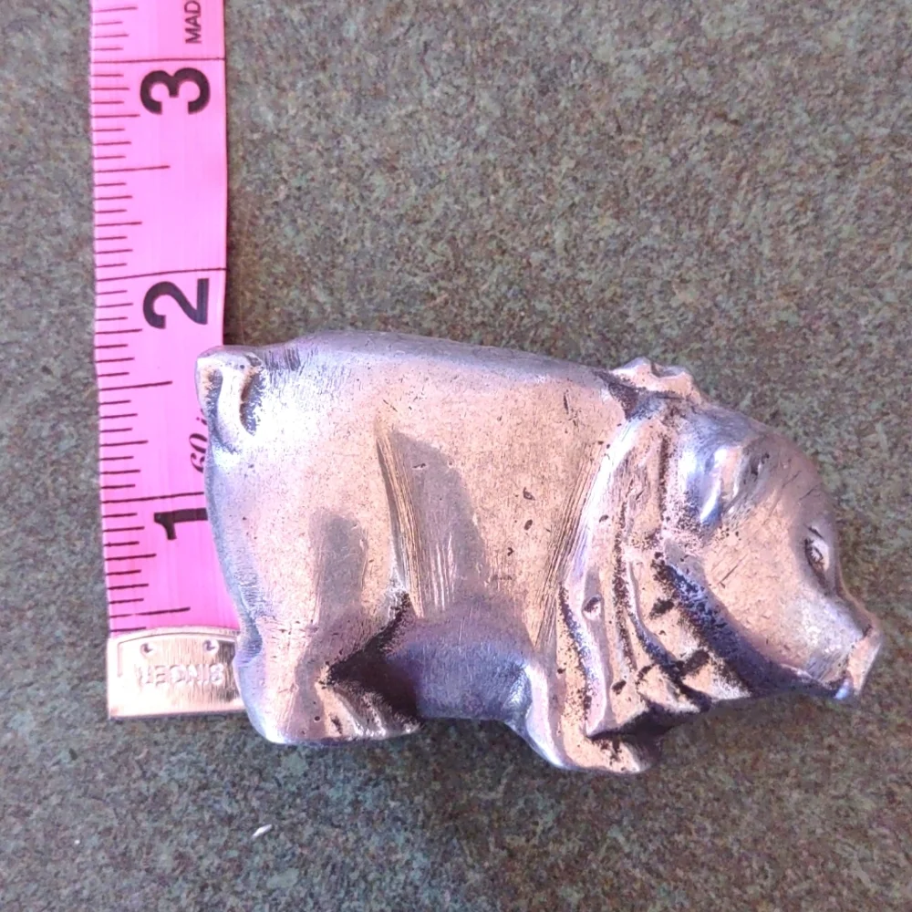 Charming Pewter Pig Figurine